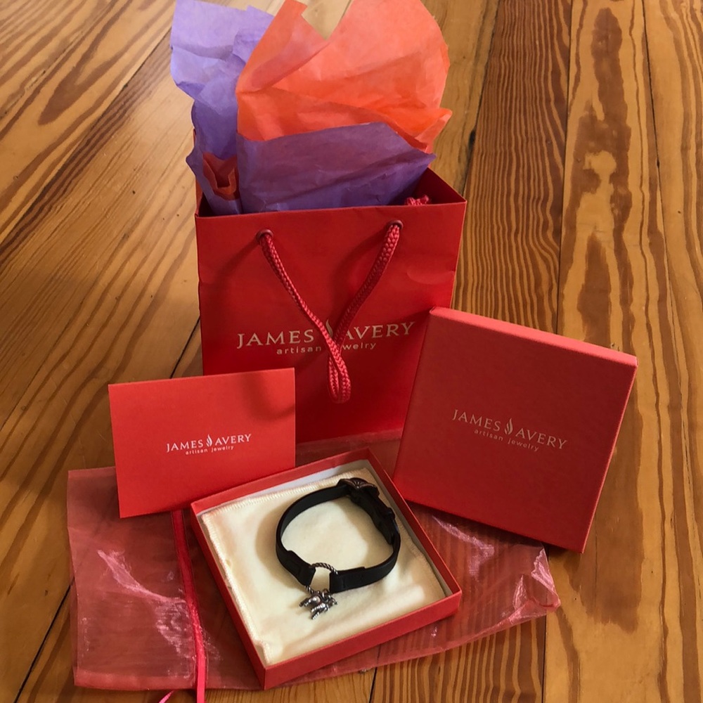 James Avery Sweet Baby Goat Charm on Changeable Leather Charm Bracelet